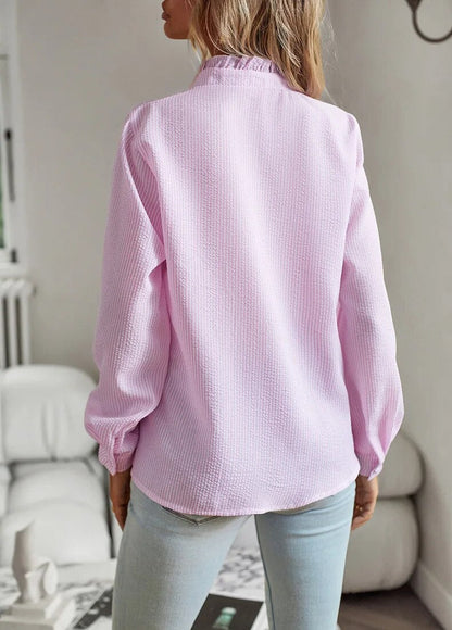Noelle | Mujer Camisa Fluida con Pliegues y Manga Larga