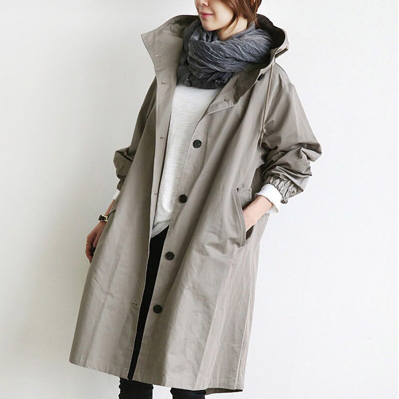 Mandy | Mujer Gabardina Trench Entallada de Media Longitud