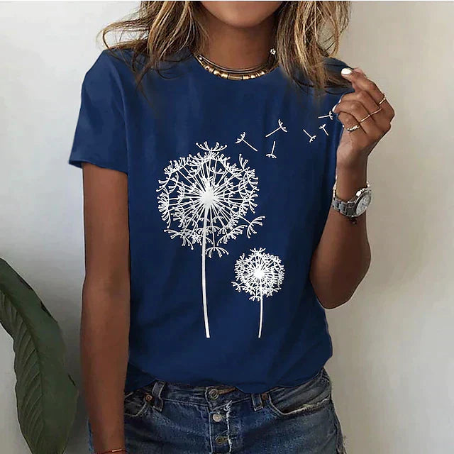Carina | Mujer Camiseta con Estampado de Diente de León