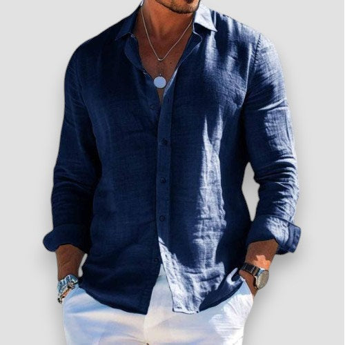Abel | Hombre Camisa de Algodón con Cuello Clásico