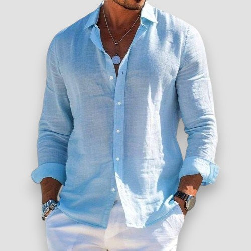 Abel | Hombre Camisa de Algodón con Cuello Clásico