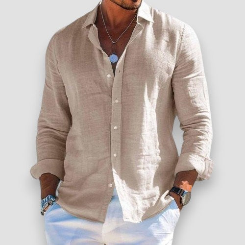 Abel | Hombre Camisa de Algodón con Cuello Clásico