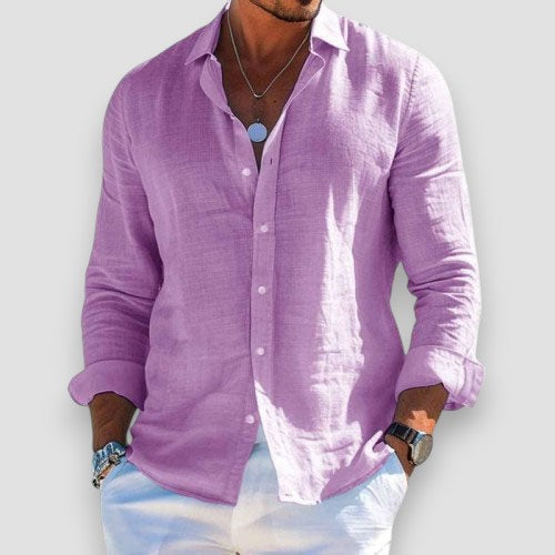 Abel | Hombre Camisa de Algodón con Cuello Clásico