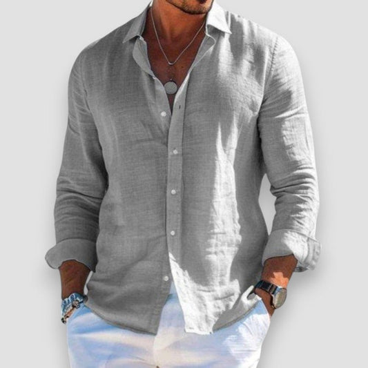 Abel | Hombre Camisa de Algodón con Cuello Clásico