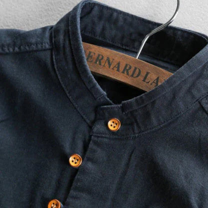 Cornelis | Hombre Camisa de Algodón y Lino de Corte Amplio