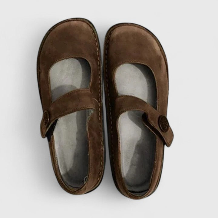 Mujer Zapatos de Puntera Redonda con Correa Ajustable