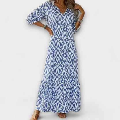 Savannah | Mujer Maxifalda Boho Fluida con Estampado