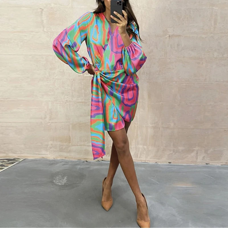 Maja | Mujer Vestido Estampado Favorecedor Atemporal