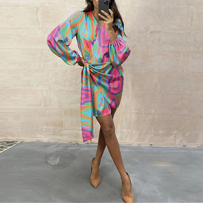 Maja | Mujer Vestido Estampado Favorecedor Atemporal