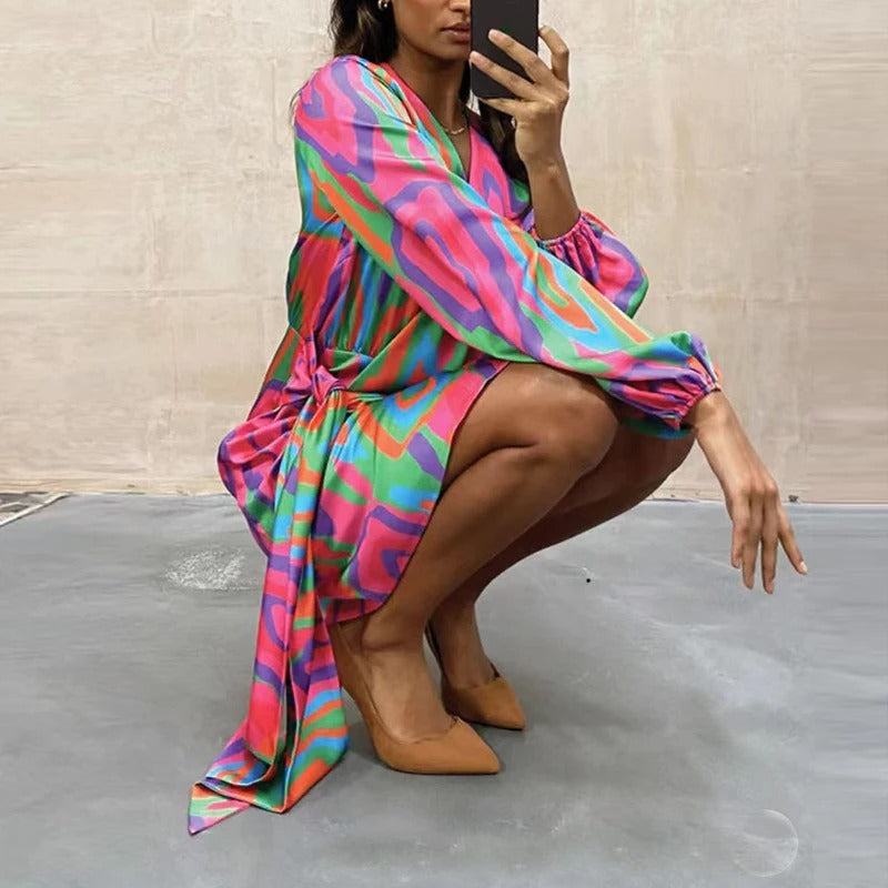 Maja | Mujer Vestido Estampado Favorecedor Atemporal
