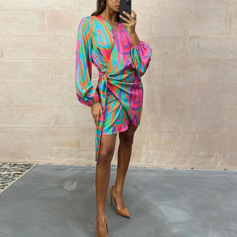 Maja | Mujer Vestido Estampado Favorecedor Atemporal