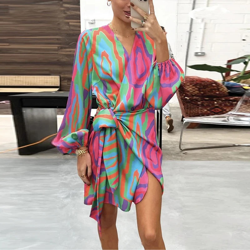 Maja | Mujer Vestido Estampado Favorecedor Atemporal