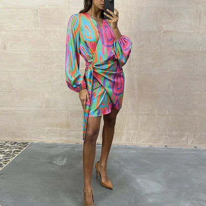 Maja | Mujer Vestido Estampado Favorecedor Atemporal