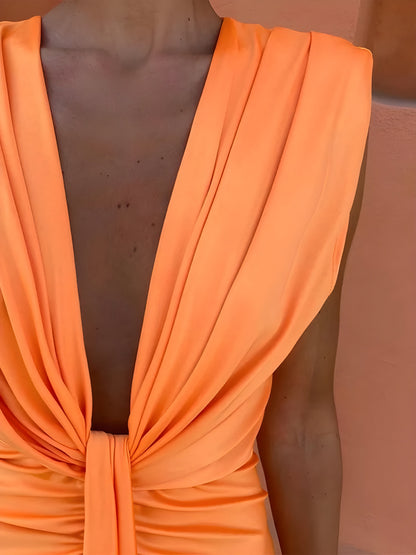 Yfke | Mujer Vestido Plisado Favorecedor Atemporal