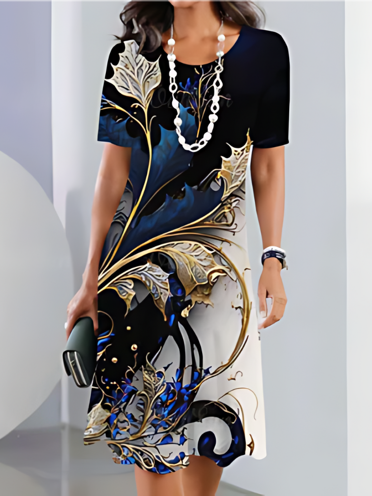 Isabella | Mujer Vestido de Corte en A con Estampado Floral