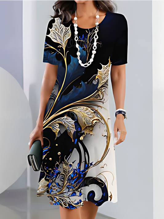 Isabella | Mujer Vestido de Corte en A con Estampado Floral