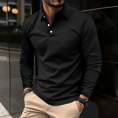 Friedrich | Hombre Polo de Manga Larga de Corte Ajustado