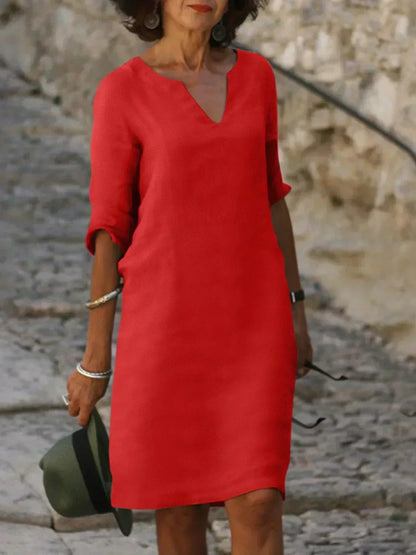 Wivine | Mujer Vestido con Escote en V y Silueta Favorecedora