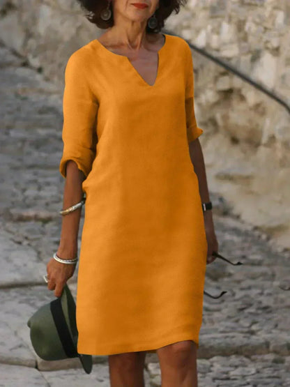 Wivine | Mujer Vestido con Escote en V y Silueta Favorecedora