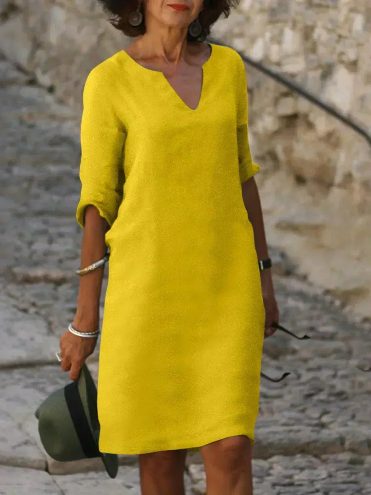 Wivine | Mujer Vestido con Escote en V y Silueta Favorecedora
