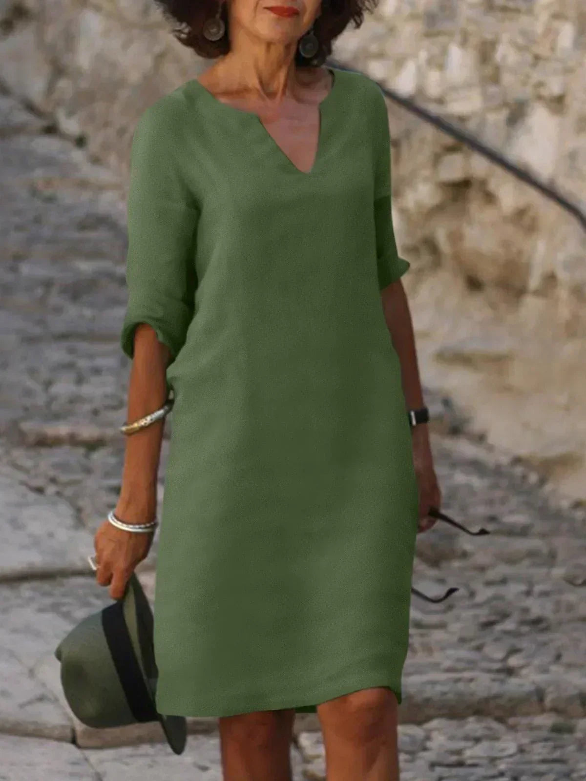 Wivine | Mujer Vestido con Escote en V y Silueta Favorecedora
