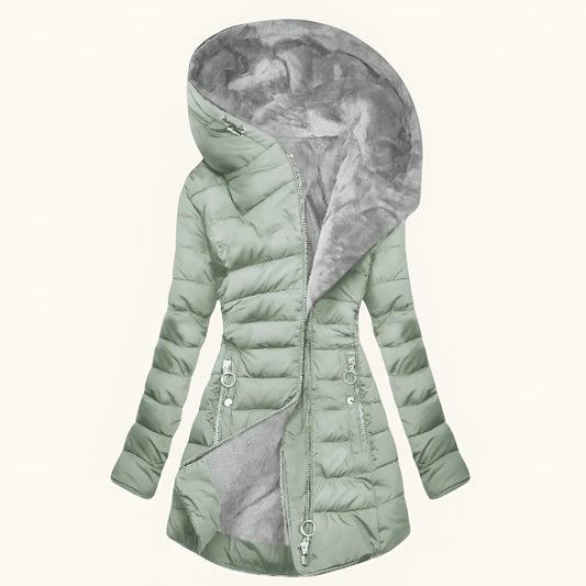 Valeria | Mujer Chaqueta de Invierno Entallada con Capucha y Forro