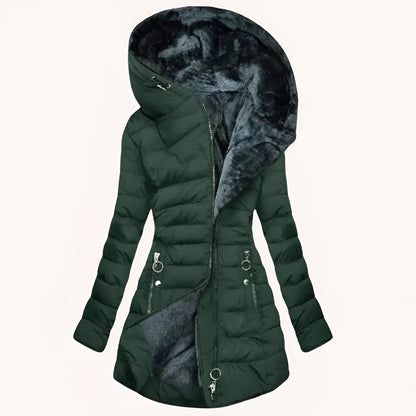 Valeria | Mujer Chaqueta de Invierno Entallada con Capucha y Forro