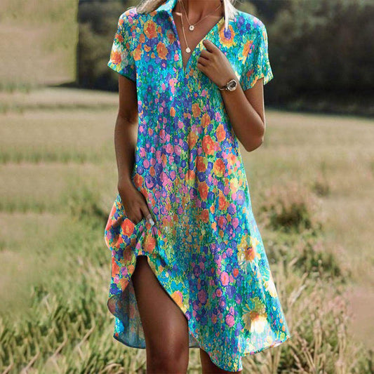 Julian | Mujer Vestido de Verano Boho Fluido