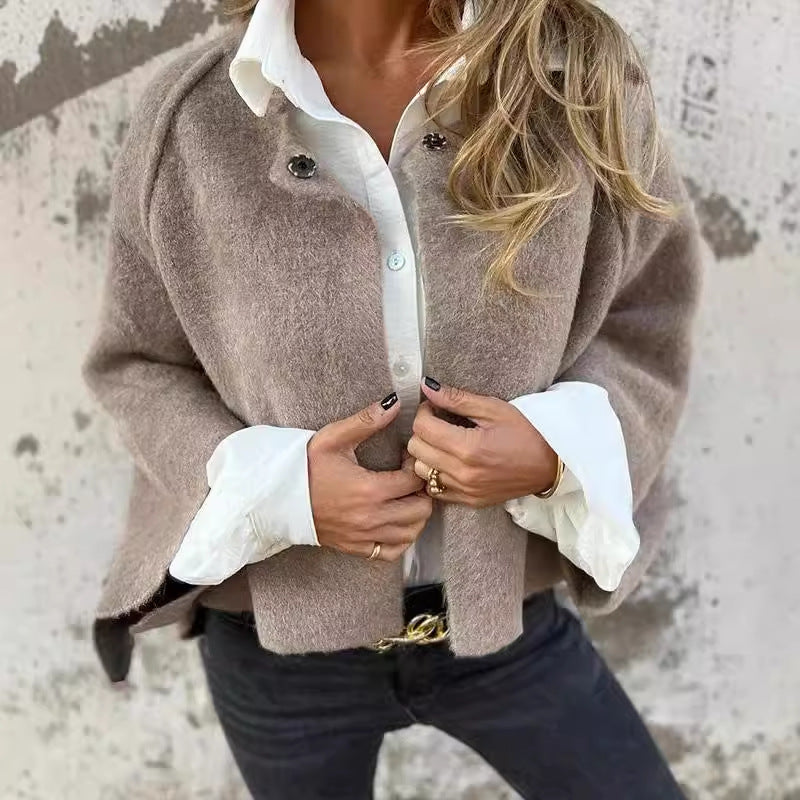 Thea | Mujer Chaqueta Oversize Elegante con Botones