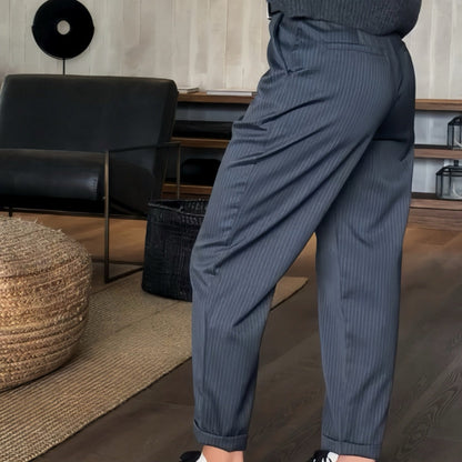 Melania | Mujer Pantalón de Vestir de Cintura Alta Corte Recto