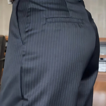 Melania | Mujer Pantalón de Vestir de Cintura Alta Corte Recto