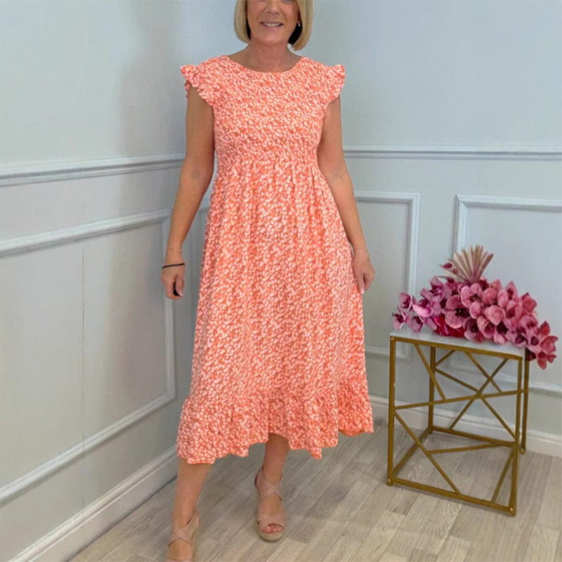 Diane | Mujer Vestido Smock Amplio con Pliegues Fruncidos