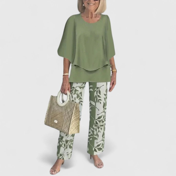 Mireille | Mujer Blusa Fluida en Capas con Pliegues