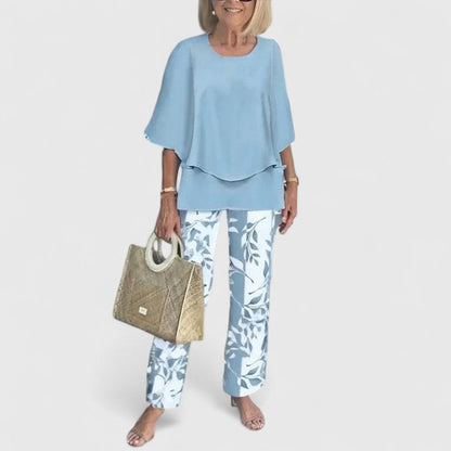 Mireille | Mujer Blusa Fluida en Capas con Pliegues