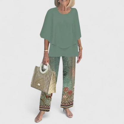Mireille | Mujer Blusa Fluida en Capas con Pliegues