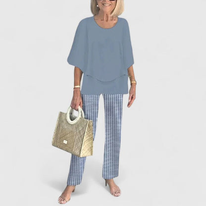 Mireille | Mujer Blusa Fluida en Capas con Pliegues