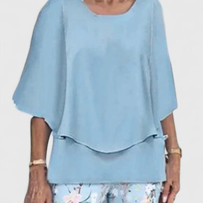 Mireille | Mujer Blusa Fluida en Capas con Pliegues