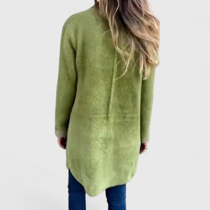 Celia | Mujer Chaqueta Larga Entallada con Cuello de Solapa