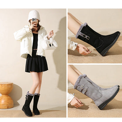 Marilysse | Mujer Botas de Nieve a Media Pantorrilla con Cremallera