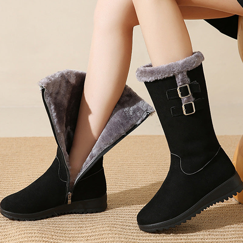 Marilysse | Mujer Botas de Nieve a Media Pantorrilla con Cremallera