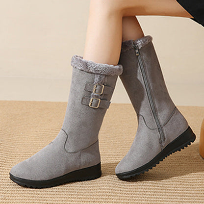 Marilysse | Mujer Botas de Nieve a Media Pantorrilla con Cremallera