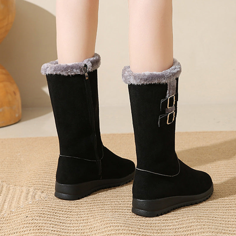 Marilysse | Mujer Botas de Nieve a Media Pantorrilla con Cremallera