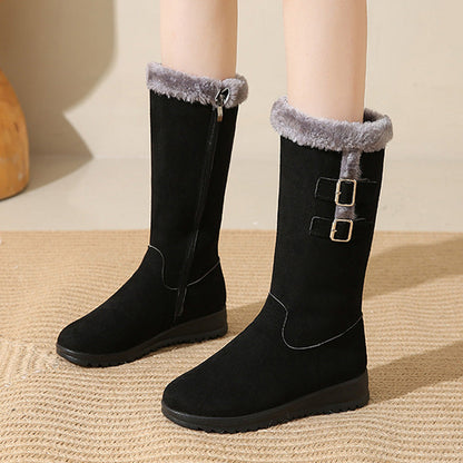 Marilysse | Mujer Botas de Nieve a Media Pantorrilla con Cremallera