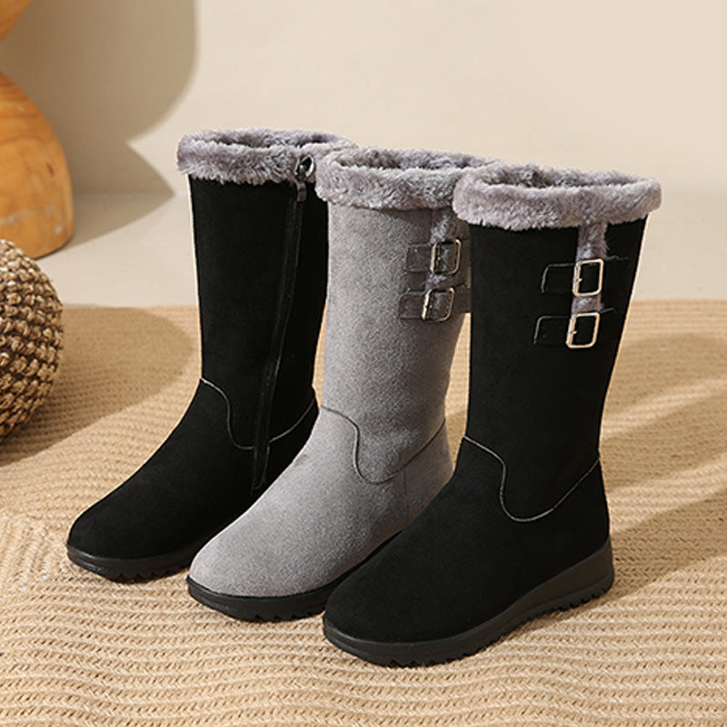 Marilysse | Mujer Botas de Nieve a Media Pantorrilla con Cremallera