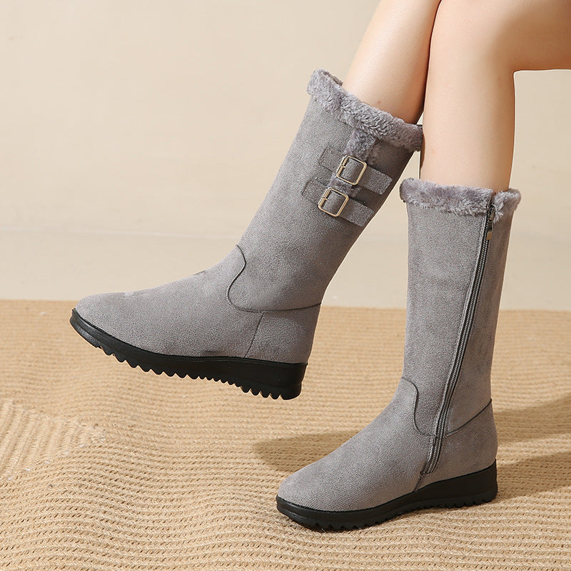 Marilysse | Mujer Botas de Nieve a Media Pantorrilla con Cremallera