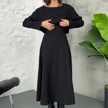 Kalissavine | Mujer Conjunto de Punto de Vestido Midi y Top Corto