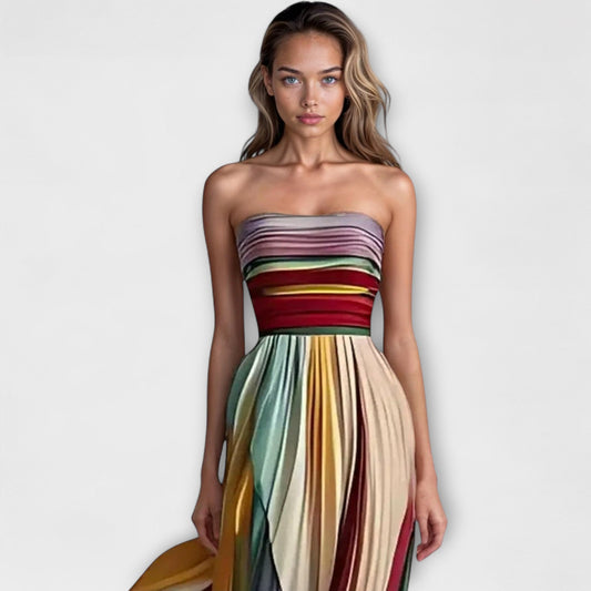 Josien | Mujer Vestido Sin Mangas Colorido de Verano