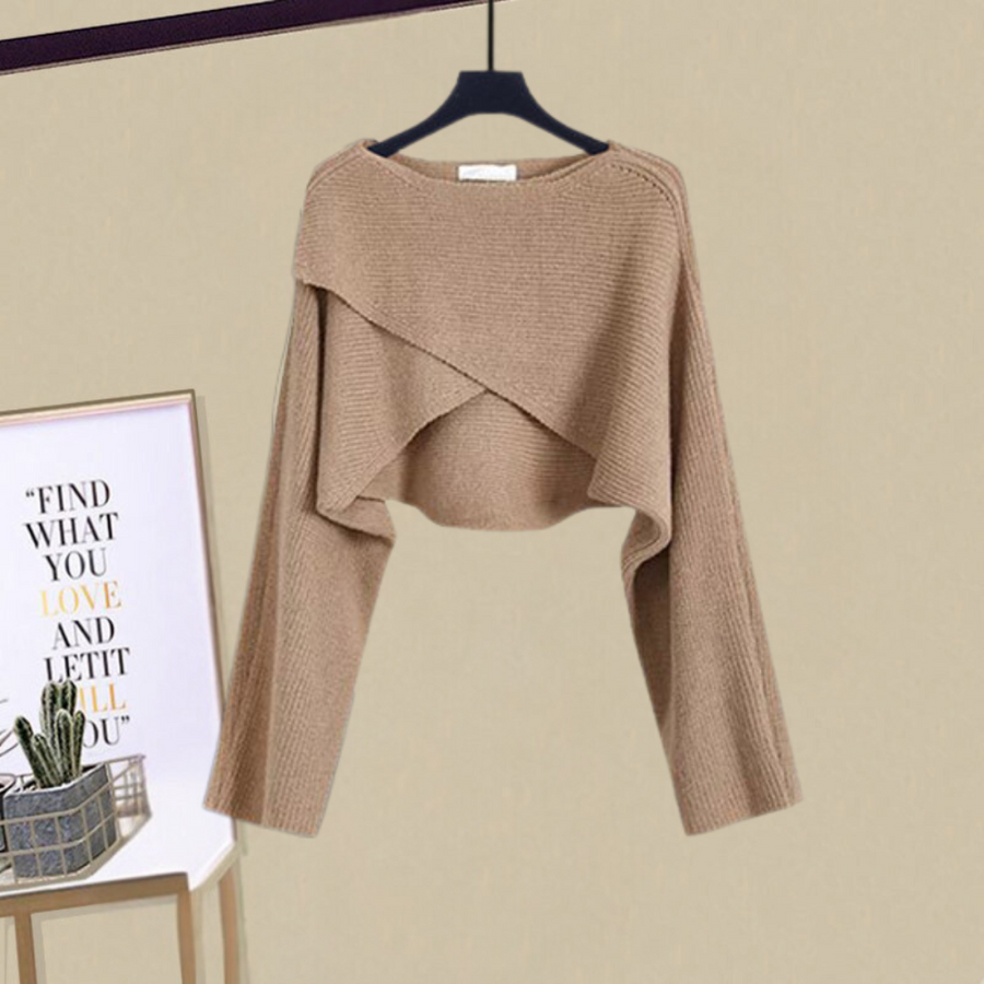 Alice | Mujer Conjunto de Vestido Corte en A y Suéter Corto