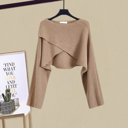 Alice | Mujer Conjunto de Vestido Corte en A y Suéter Corto