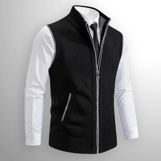 Alexander | Hombre Chaleco de Punto con Cremallera y Bolsillos